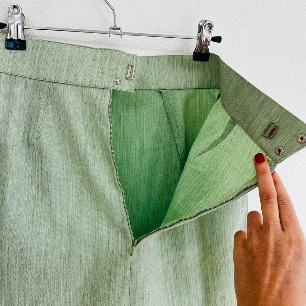 Rare 1980’s Thierry Mugler Sage Green Blazer Skirt Set - Picture 15 of 16